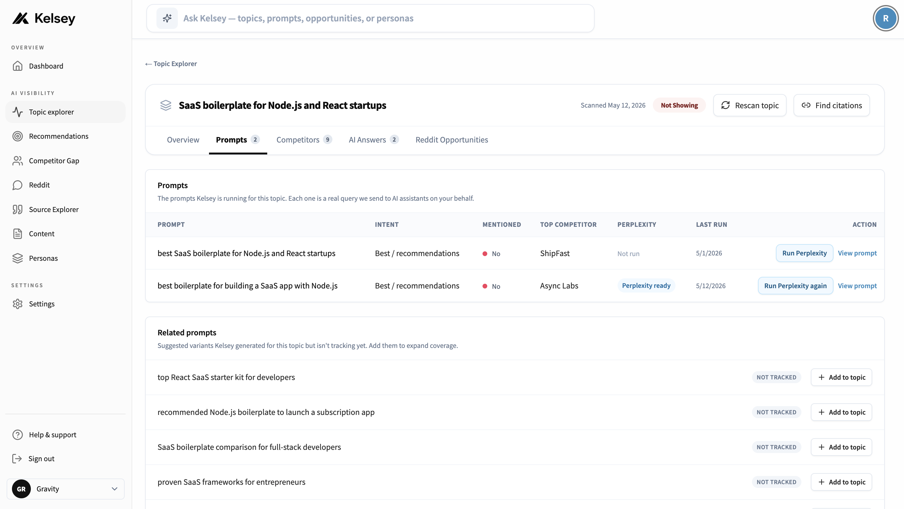 Topic fan-out preview with around fifteen suggested queries