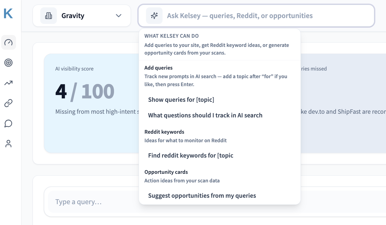 Kelsey answering questions from your AI visibility data